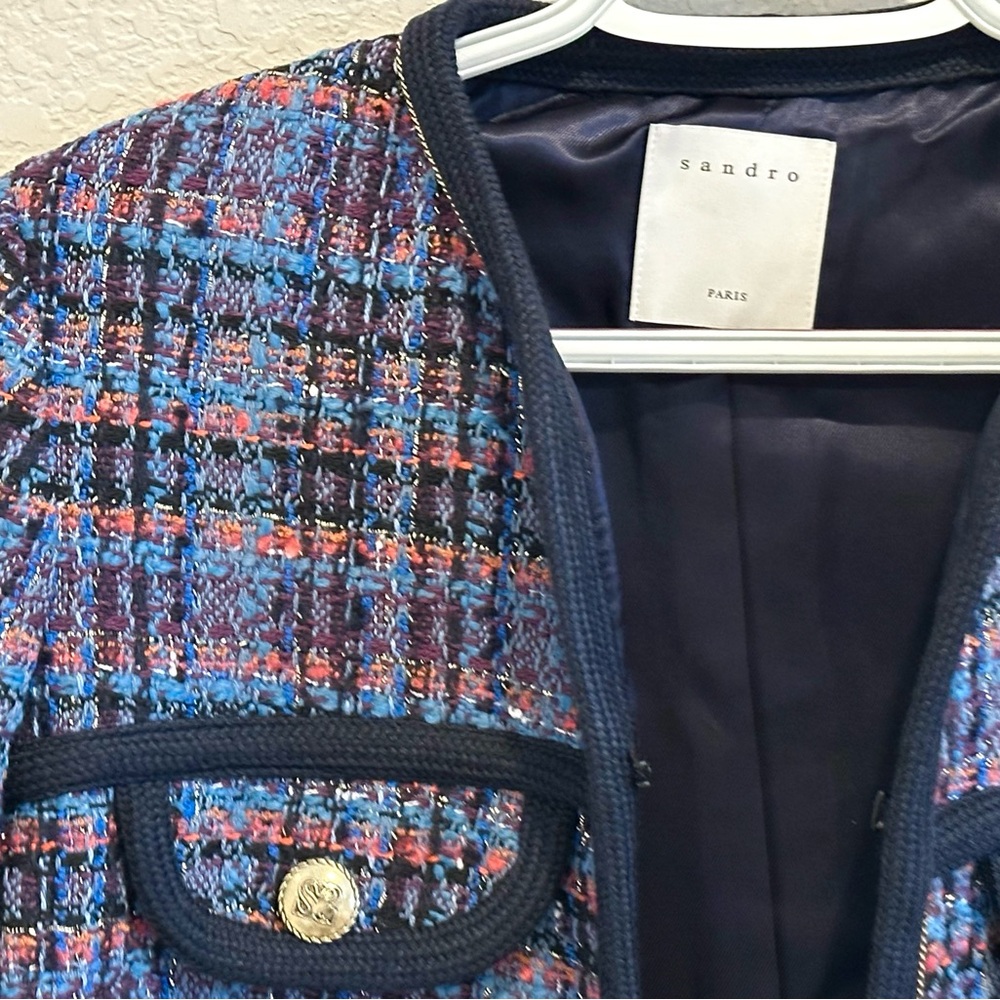 [Brand New] Sandro Tweed Blazer size 36 - Picture 6 of 7